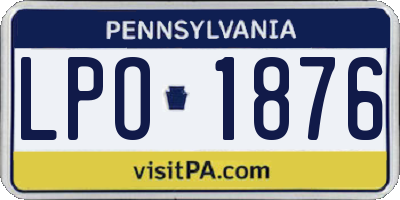 PA license plate LPO1876