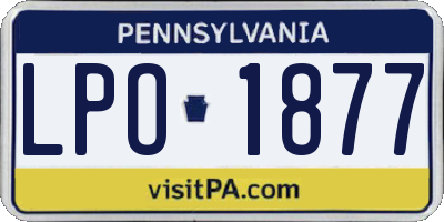 PA license plate LPO1877