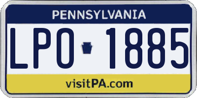 PA license plate LPO1885