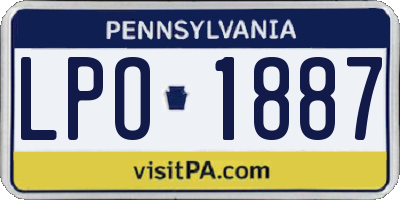 PA license plate LPO1887