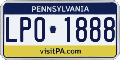 PA license plate LPO1888