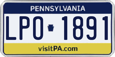 PA license plate LPO1891