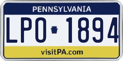 PA license plate LPO1894