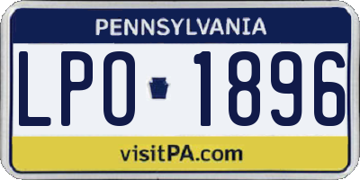 PA license plate LPO1896