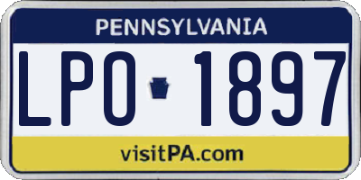 PA license plate LPO1897