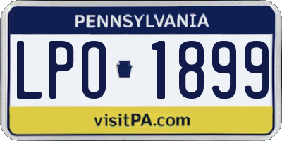 PA license plate LPO1899