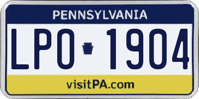 PA license plate LPO1904