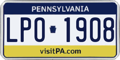 PA license plate LPO1908