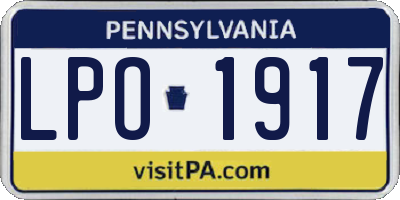 PA license plate LPO1917