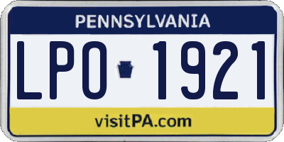 PA license plate LPO1921