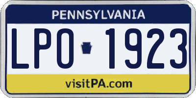 PA license plate LPO1923