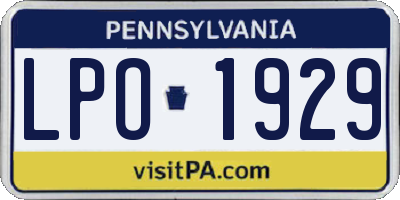 PA license plate LPO1929