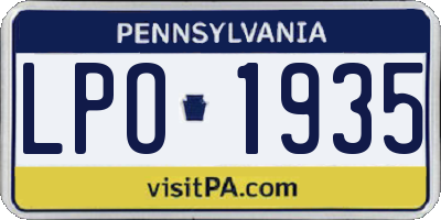 PA license plate LPO1935