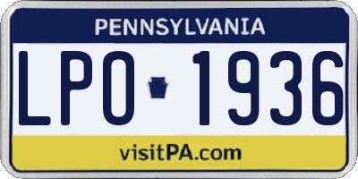 PA license plate LPO1936