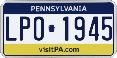 PA license plate LPO1945