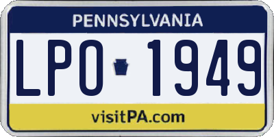 PA license plate LPO1949