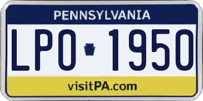 PA license plate LPO1950