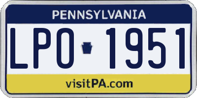 PA license plate LPO1951