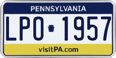 PA license plate LPO1957