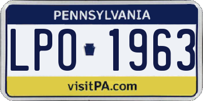 PA license plate LPO1963