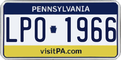 PA license plate LPO1966