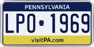 PA license plate LPO1969