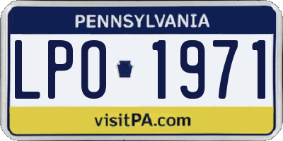 PA license plate LPO1971