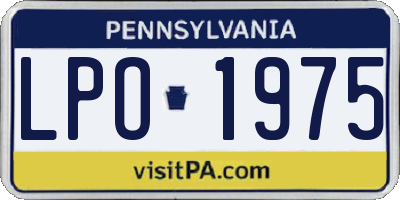 PA license plate LPO1975