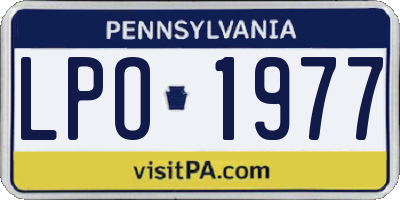PA license plate LPO1977
