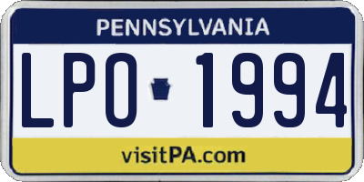 PA license plate LPO1994