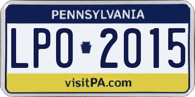 PA license plate LPO2015