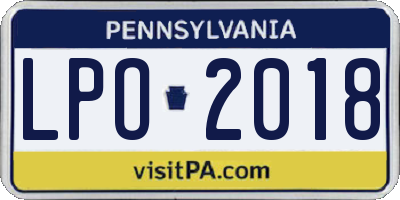 PA license plate LPO2018