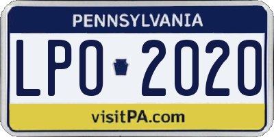 PA license plate LPO2020