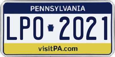 PA license plate LPO2021