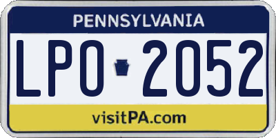 PA license plate LPO2052