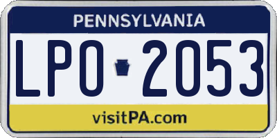 PA license plate LPO2053