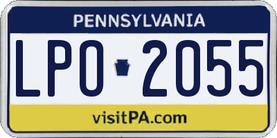 PA license plate LPO2055