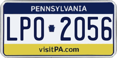 PA license plate LPO2056