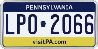 PA license plate LPO2066