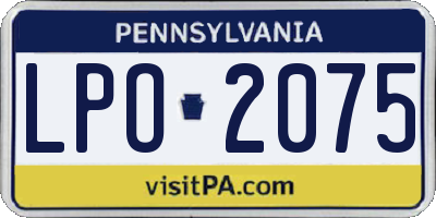 PA license plate LPO2075