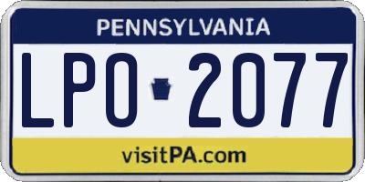 PA license plate LPO2077