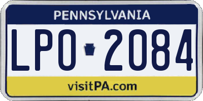 PA license plate LPO2084
