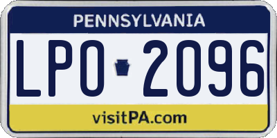 PA license plate LPO2096