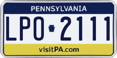 PA license plate LPO2111