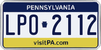 PA license plate LPO2112