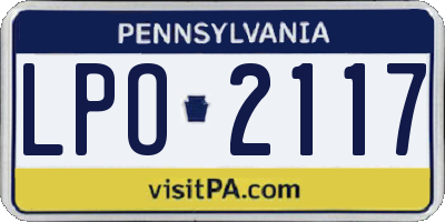 PA license plate LPO2117