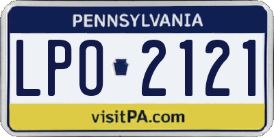PA license plate LPO2121