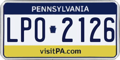 PA license plate LPO2126
