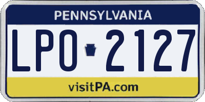 PA license plate LPO2127