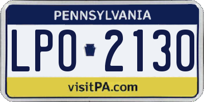 PA license plate LPO2130
